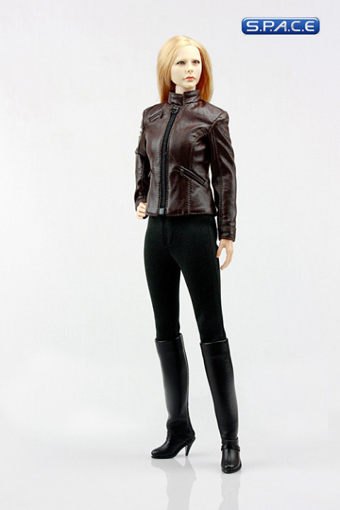 1/6 Scale Modern Women Leather Dress Suit (brown Jacket)