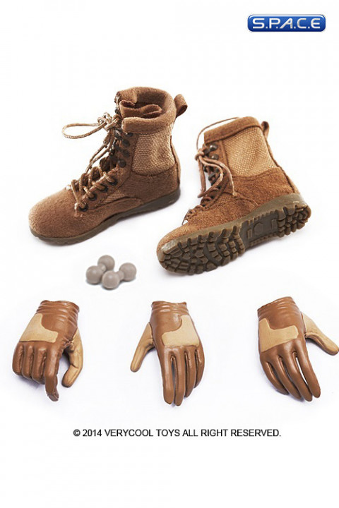 1/6 Scale Female Set Boots + Glove VCF-2018A (Dark Brown)