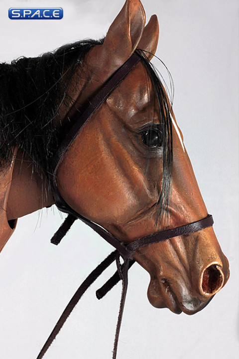 1/6 Scale Brown Horse with light travel saddle set