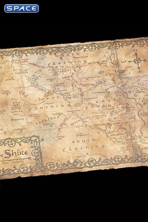Map of the Shire - Parchment Art Print (The Hobbit)