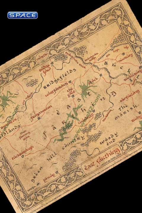 Map of East Farthing - Parchment Art Print (The Hobbit)