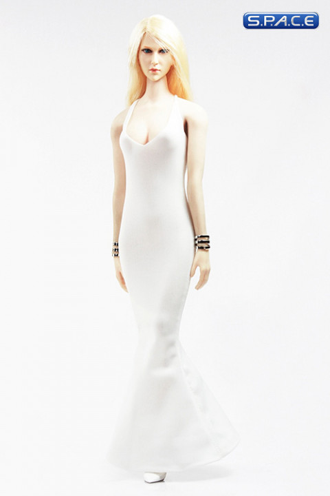 1/6 Scale low-cut sling Evening Dress (white)