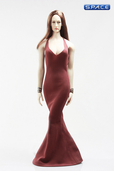 1/6 Scale low-cut sling Evening Dress (red)