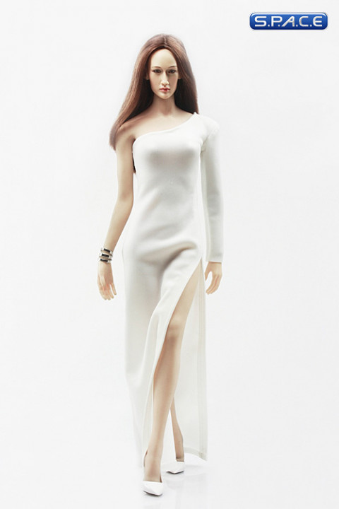 1/6 Scale side slit Evening Dress (white)