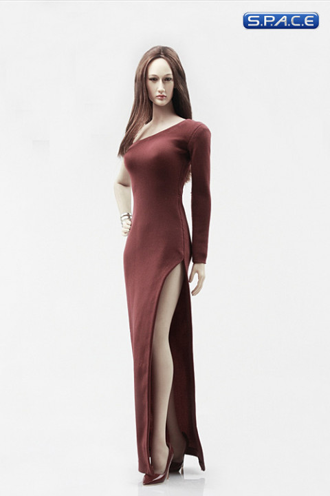 1/6 Scale side slit Evening Dress (red)