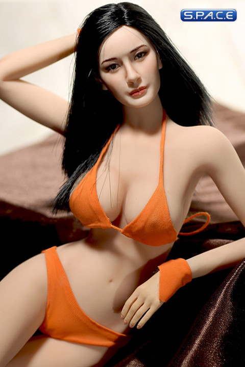 1/6 Scale Seamless Female pale Body large breast / long black hair (Super-Flexible)