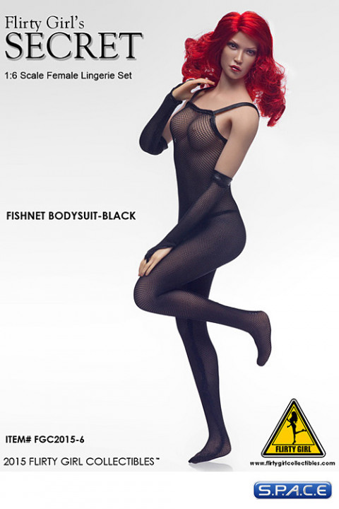 1/6 Scale Fishnet Bodysuit black
