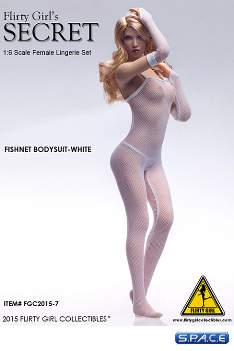 1/6 Scale Fishnet Bodysuit white