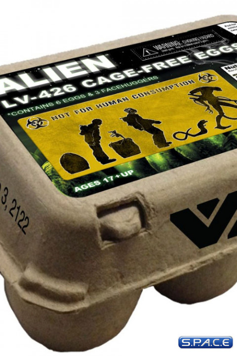 Alien LV-426 Cage Free Eggs in Carton 6 Eggs with 3 Facehuggers.