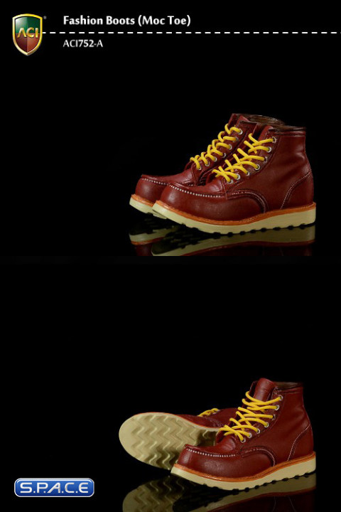1/6 Scale Moc Toes Red Brown Boots (Fashion Boots Series 5)