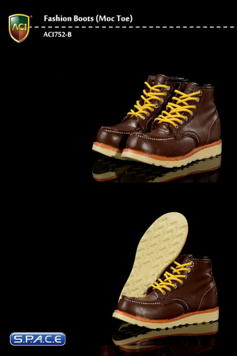 1/6 Scale Moc Toes Brown Boots (Fashion Boots Series 5)