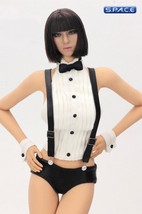 1/6 Scale white Tuxedo Female Lingerie Set (Flirty Girls Secret)