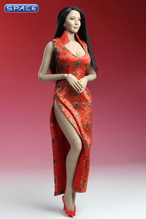 1/6 Scale Cheongsam Dress (red)