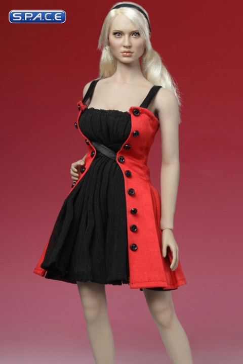 1/6 Scale Fit & Flare Dress (red)