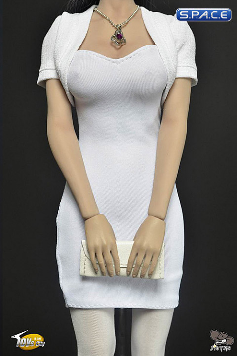 1/6 Scale Females white Dress Set