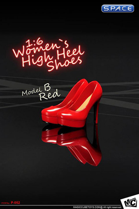 1/6 Scale Womens red High Heel Shoes