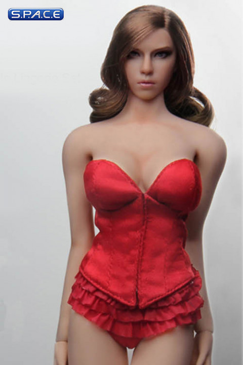 1/6 Scale red Corset Lingerie Set