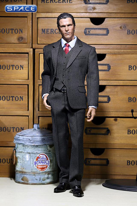 1/6 Scale Mens striped Suit Set (dark grey)