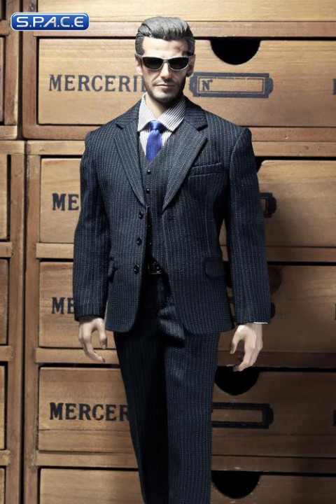 1/6 Scale Mens striped Suit Set (blue)