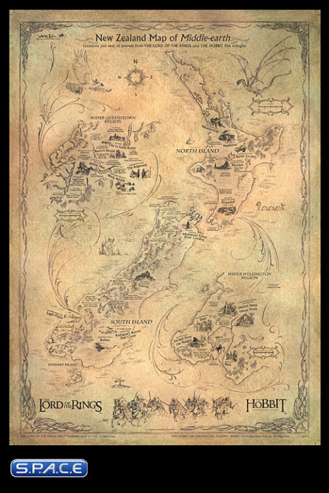 New Zealand Map of Middle-Earth V2.0 (The Hobbit)