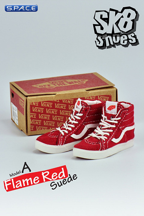 1/6 Scale Flame Red Suede Shoes