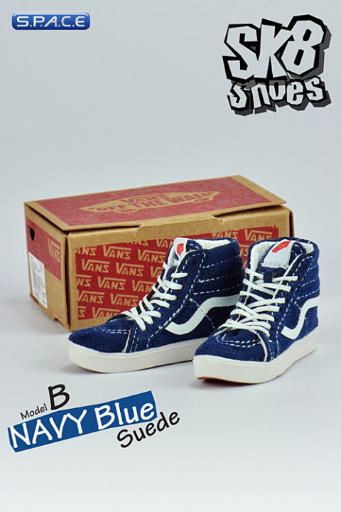 1/6 Scale Navy Blue Suede Shoes