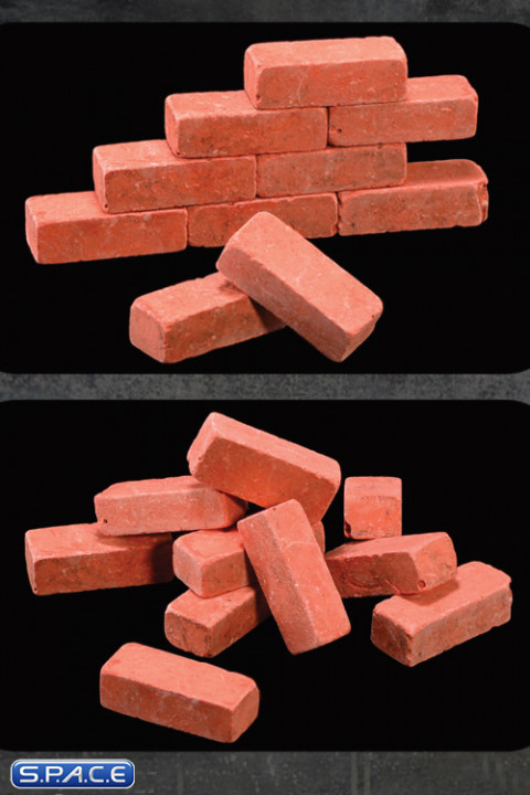 1/6 Scale Bag of 10 Red Bricks