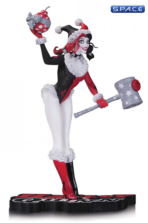 Holiday Harley Quinn Statue (DC Comics Red, White & Black)