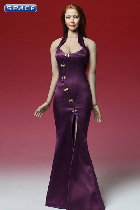 1/6 Scale purple Cheongsam Dress Set