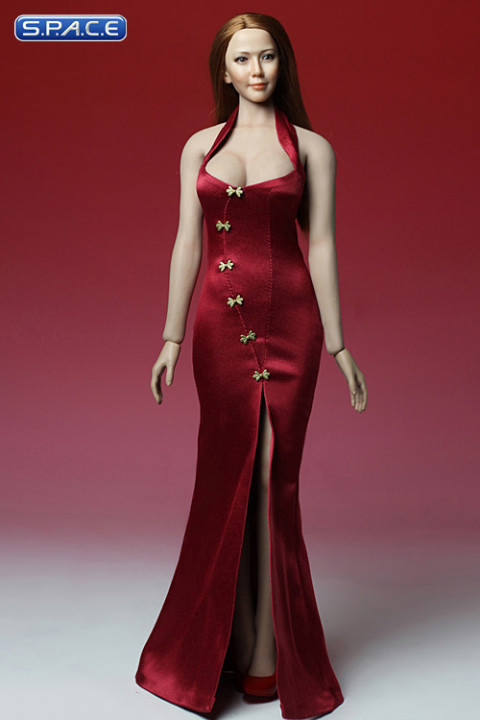 1/6 Scale red Cheongsam Dress Set