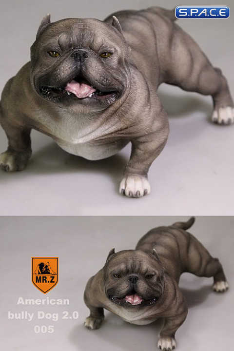 1/6 Scale grey American Bully Dog