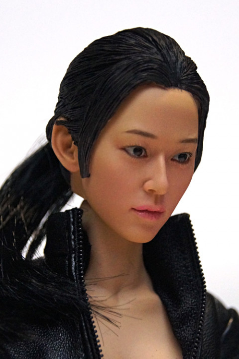 1/6 Scale Asian Female Head Sculpt with black Ponytail