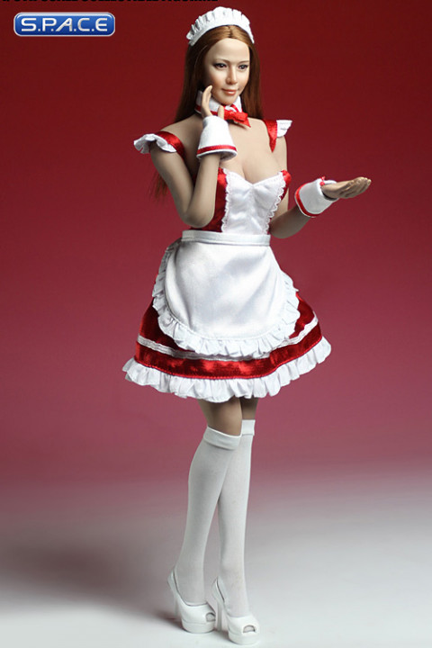 1/6 Scale red Maid Outfit Set