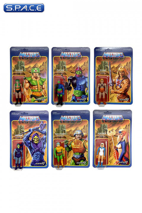 Complete Set of 6: MOTU ReAction Figures Wave 2 (Masters of the Universe)