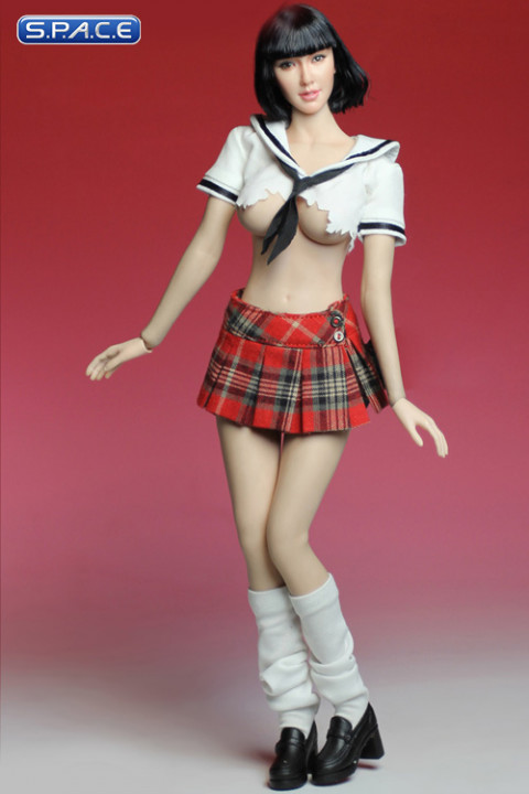 1/6 Scale Used Highshool Outfit white/red