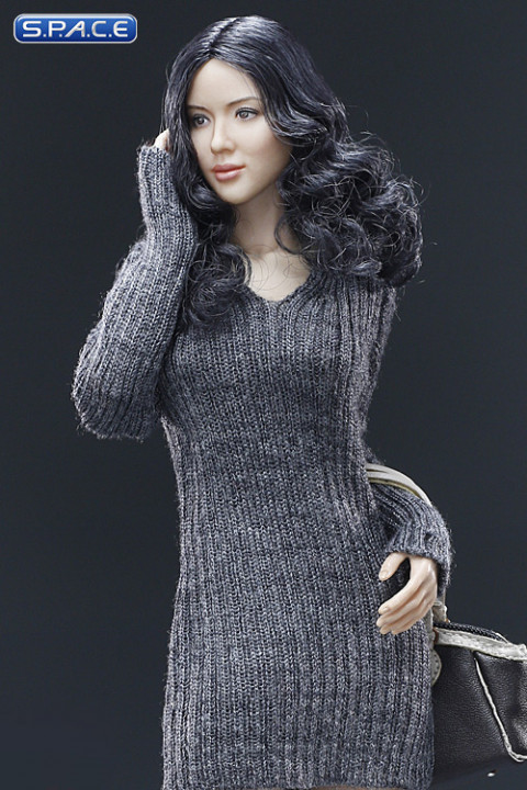 1/6 Scale Female Body w/ Asian Head Sculpt (black curly hair)