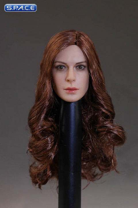 1/6 Scale female Head D007 - curly brunette hair