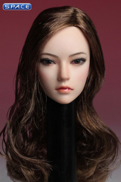 1/6 Scale Female Head Sculpt (brunette long curly Hair)