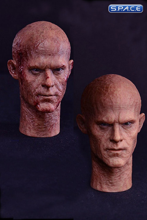 1/6 Scale Burned Male Head Sculpts Set of 2