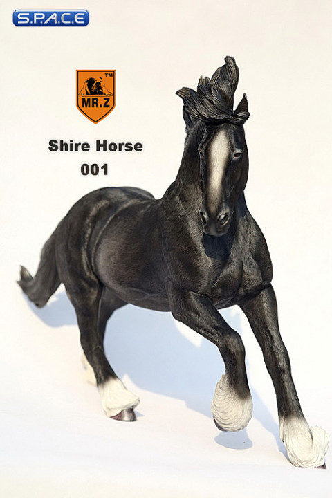 1/6 Scale black Shire Horse