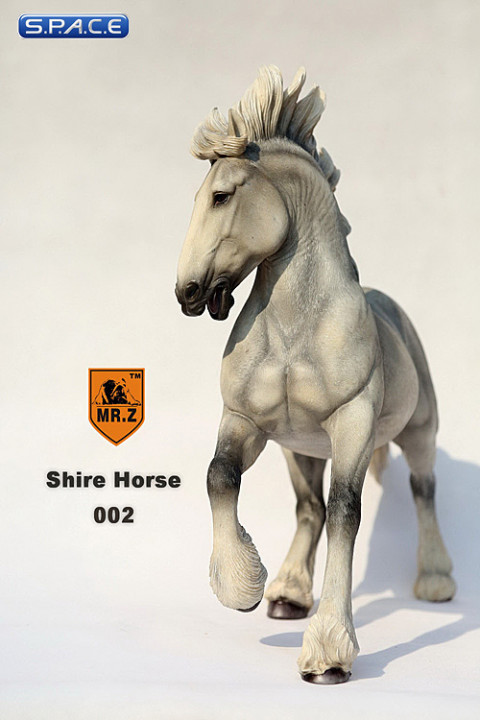 1/6 Scale white Shire Horse