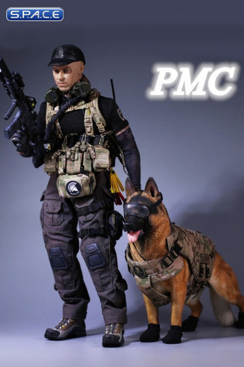 1/6 scale PMC - Private Military Contractor with German shepherd