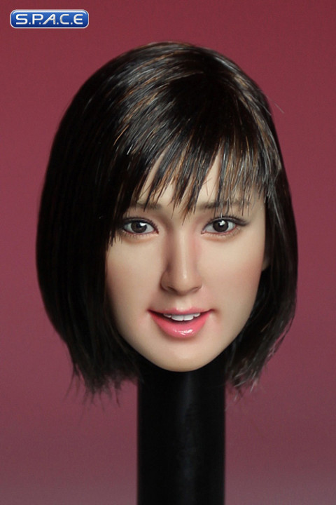 1/6 Scale Female Asian Head Sculpt (black short Hair)