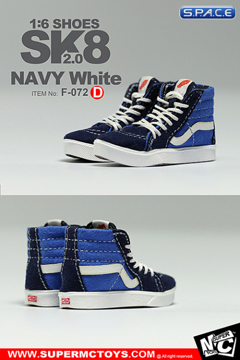 1/6 Scale Navy White Shoes