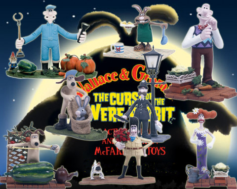 8er Komplettsatz : Wallace & Gromit