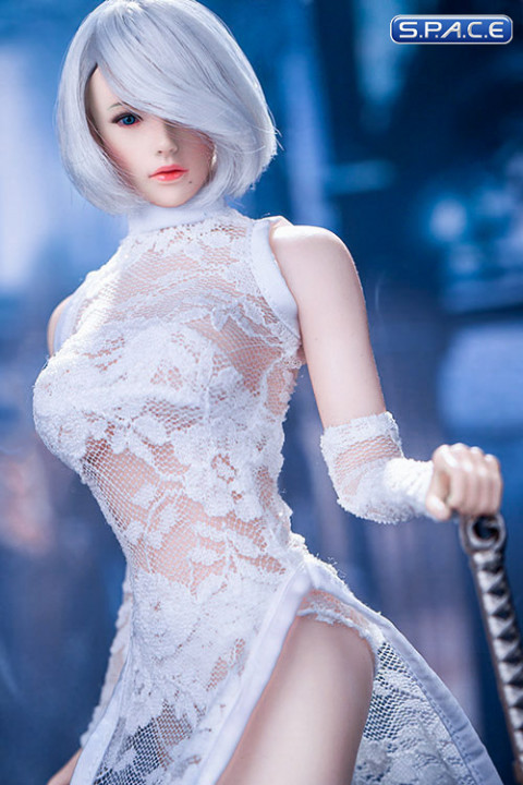 1/6 Scale Miss 2Bs Lace Cheongsam Set white
