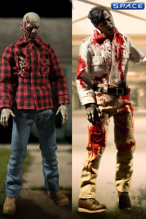 1/12 Scale Flyboy & Plaid Shirt Zombie One:12 Collective 2-Pack (Dawn of the Dead)