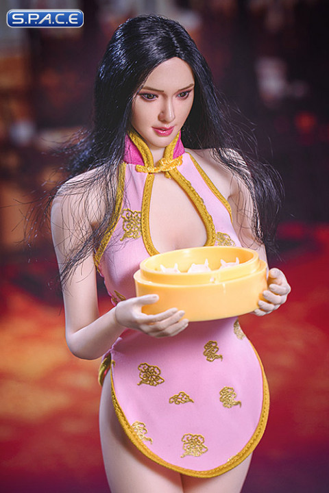 1/6 Scale pink Cheongsam Waitress Dress Set