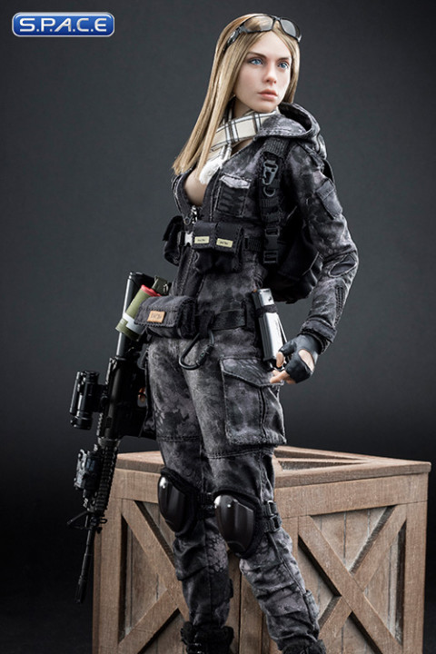 1/6 Scale Camouflage Women Soldier - Flower Police Black Phython Stripe Version