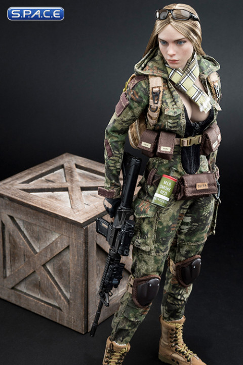 1/6 Scale Camouflage Women Soldier - Flower Jungle Phython Stripe Version